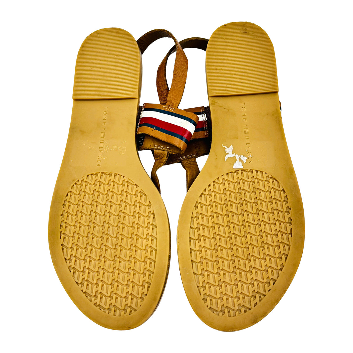 Tommy Hilfiger Corporate Leather Flat Sandals (Size 40) - FW0FW04840