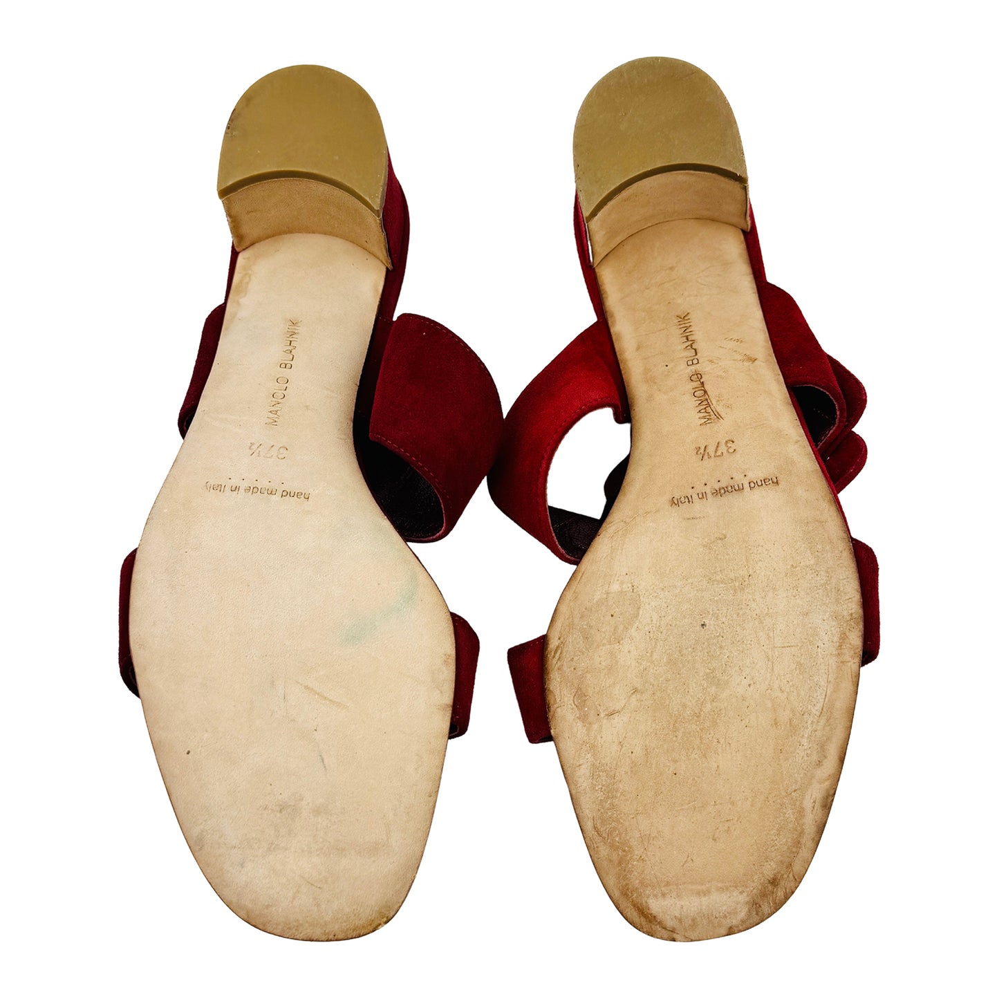 Manolo Blahnik Titubanew 50 Burgundy Heels (Size 37.5)