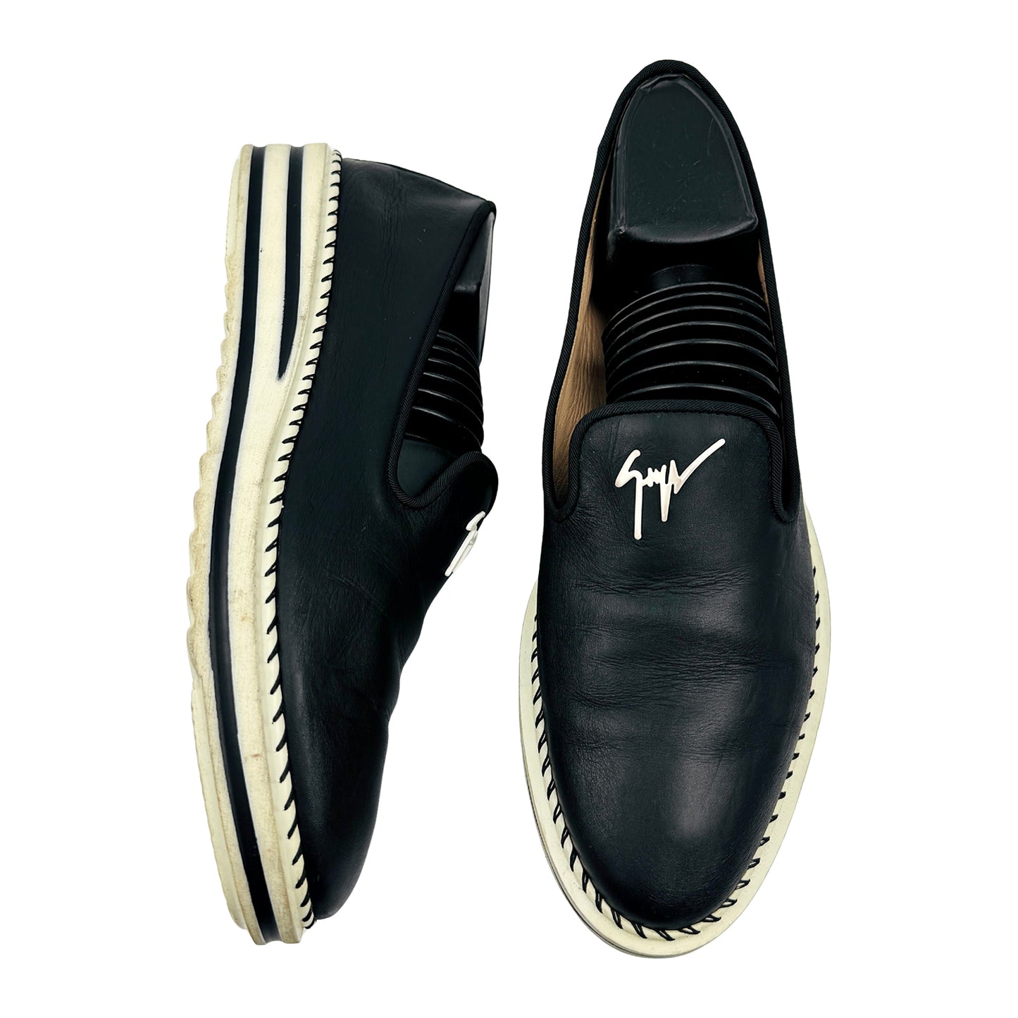 Giuseppe Zanotti Men's Tim Black Leather Loafers (Size 41)