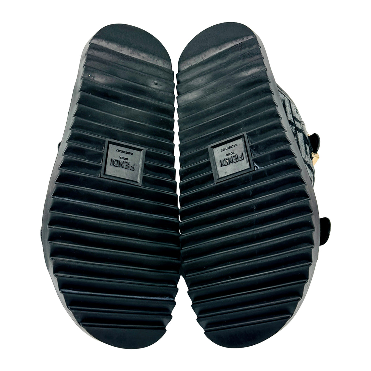 Fendi Feel FF Jacquard Dual Buckle Slide Sandals (Size 38)
