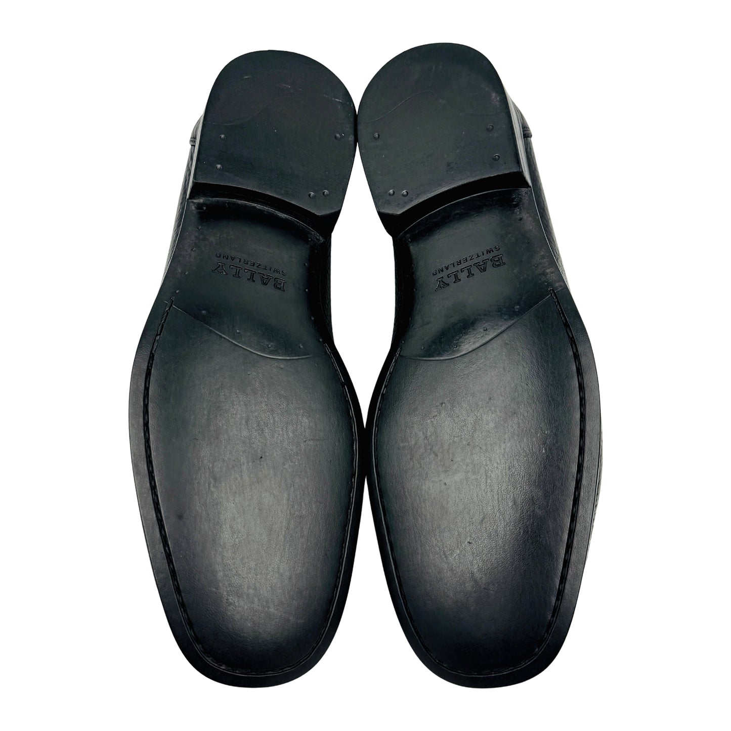 Bally Black Pebbled Leather Loafers (Size 38)
