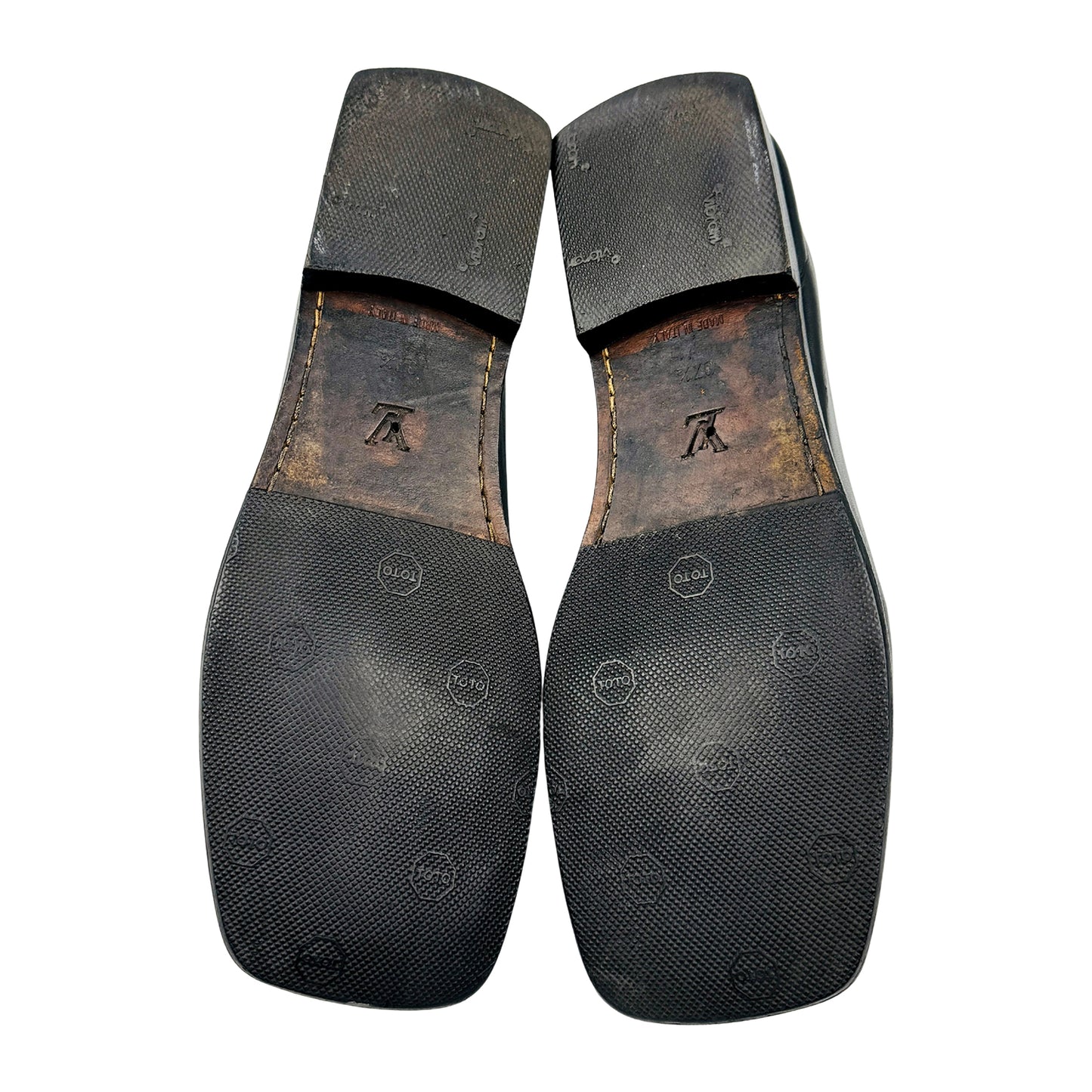 Louis Vuitton Men's Black Leather Loafers (Size 38)