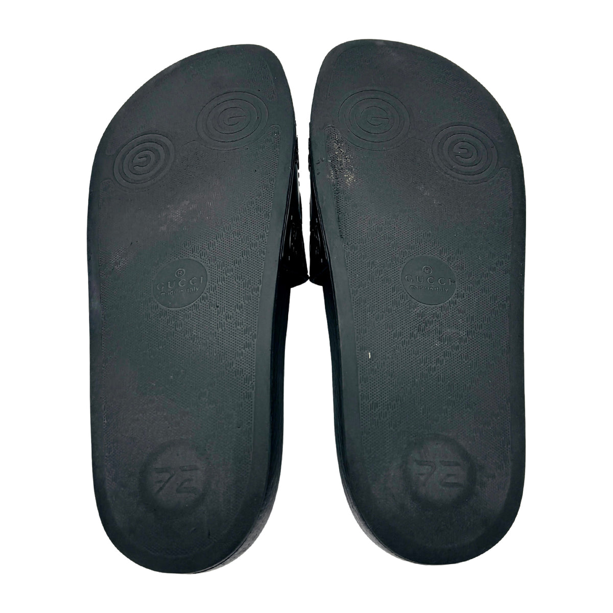 Gucci GG Black Demetra Slides (Size 40/40.5) - 681880 UKU00 1000