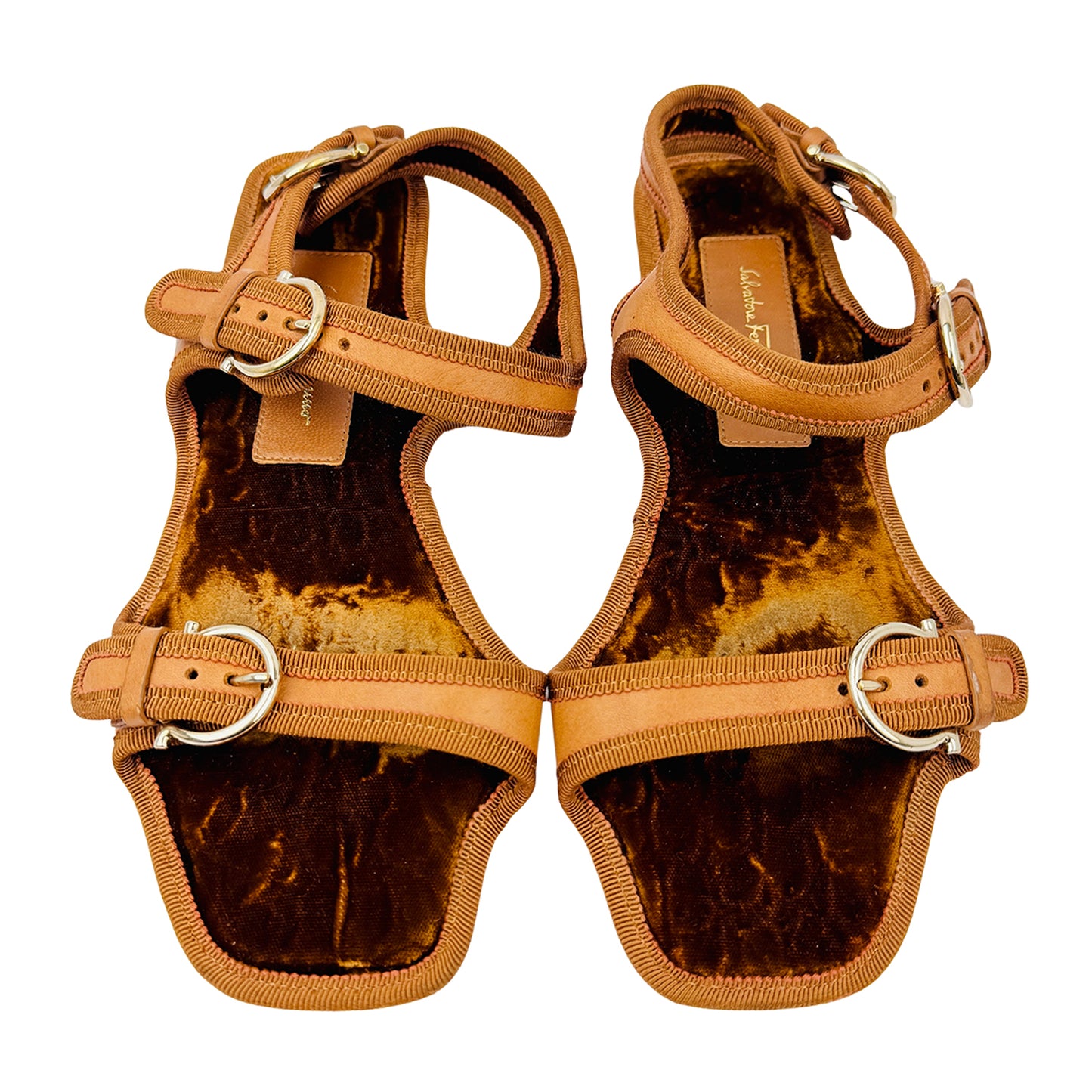 Salvatore Ferragamo Brown Leather Sandals (Size 38/38.5)