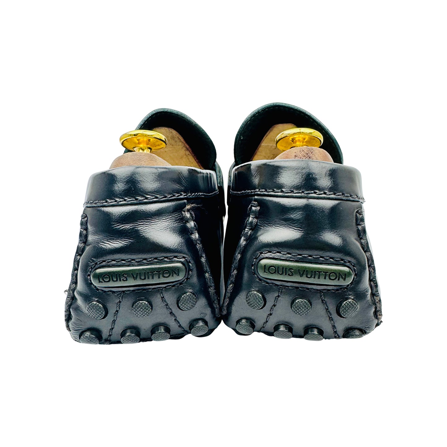 Louis Vuitton Men's Black Leather Loafers (Size 44/44.5)