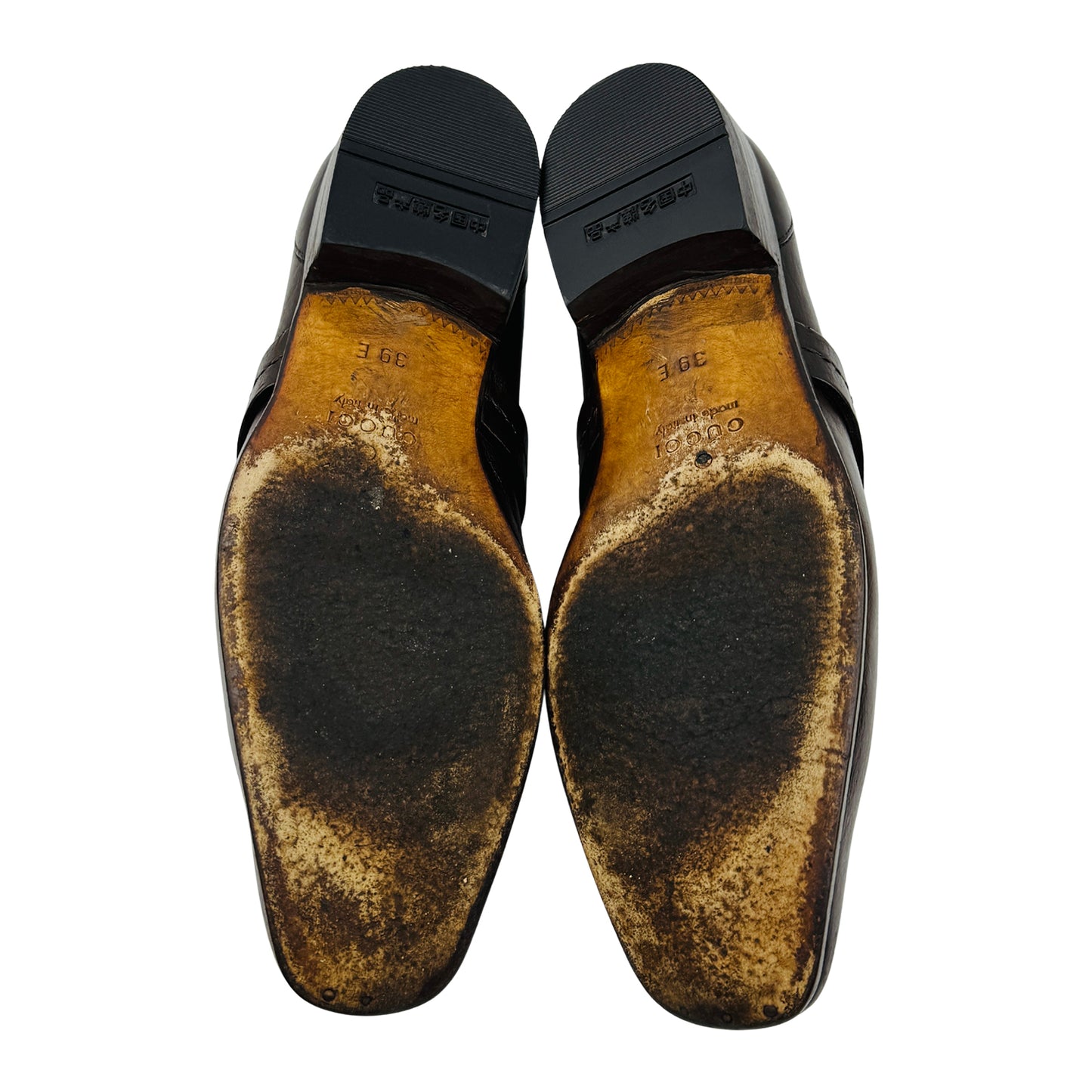 Gucci Interlocking G Dark Brown Leather Loafers (Size 39/39.5)