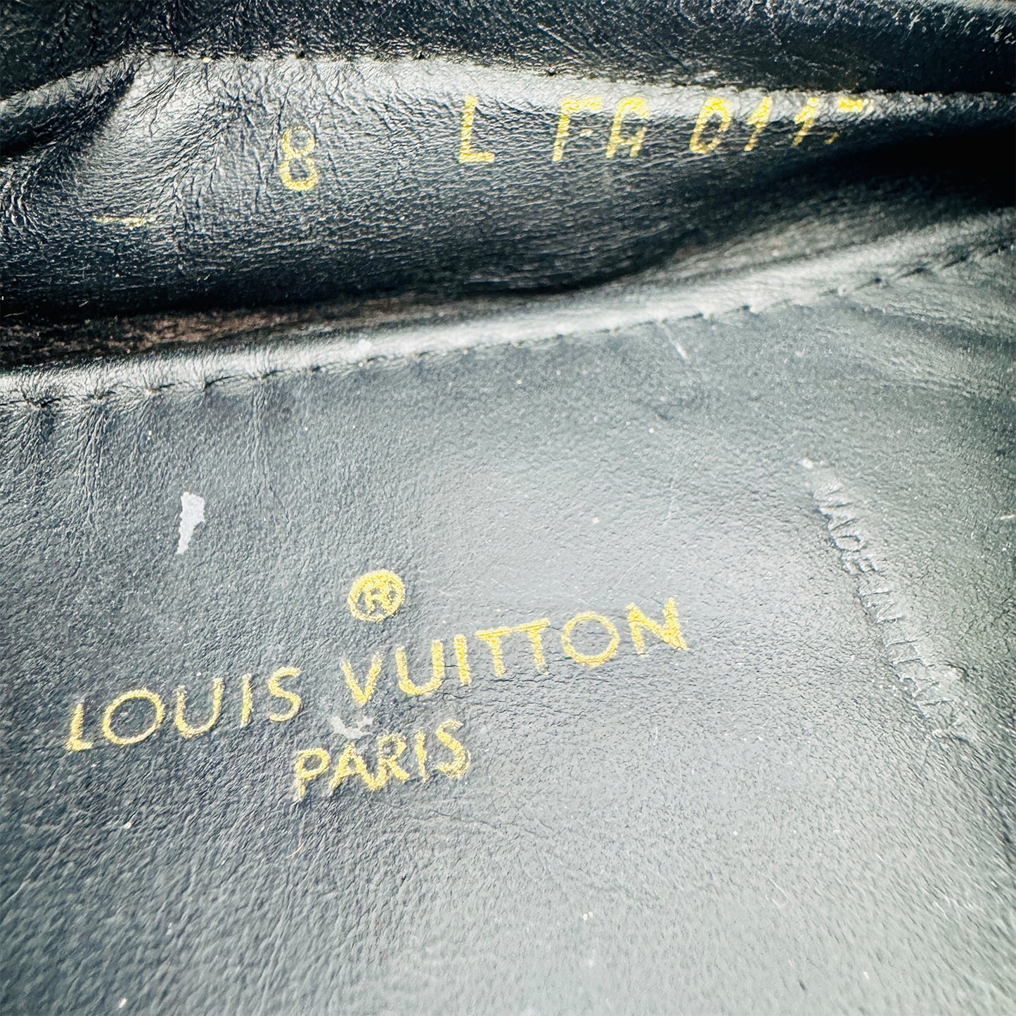 Louis Vuitton Men's Black Leather Driving Loafers (Size 42) - L FA 0117