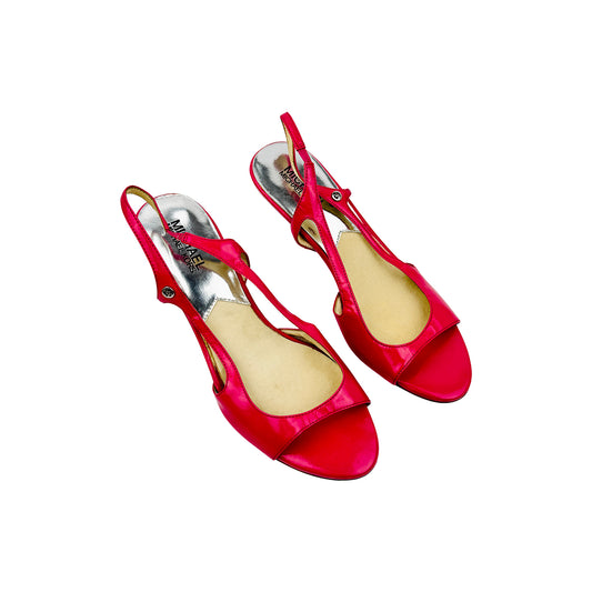 Michael Kors Women's Pink Leather Slingback Heels (Size 37.5)