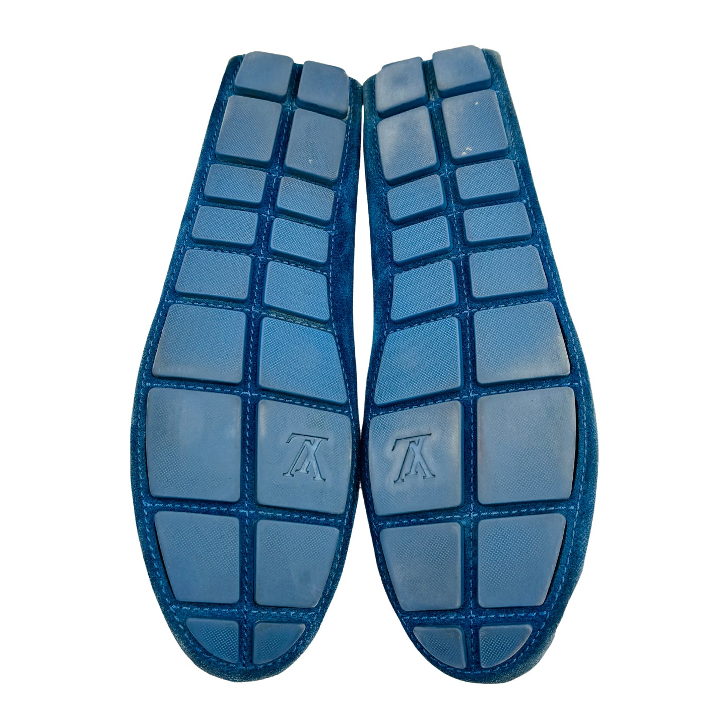 Louis Vuitton Men's Blue Suede Driving Loafers (Size 45)