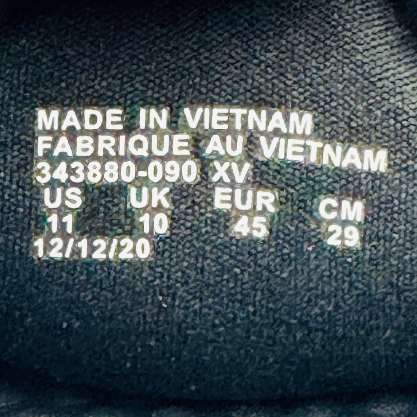Inside Made, Size, Code printing image of Nike Benassi JDI Men's Slides (Size 44.5/45) - 343880-090