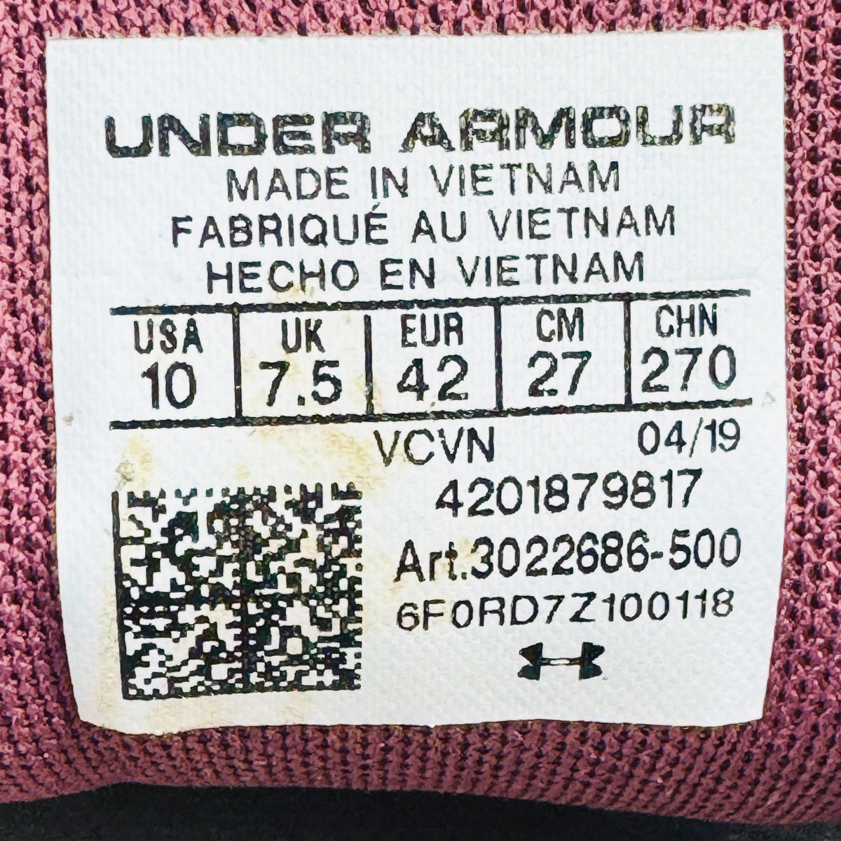Under Armour Charged Rogue Twist Shoes (Size 42) - 3022686-500