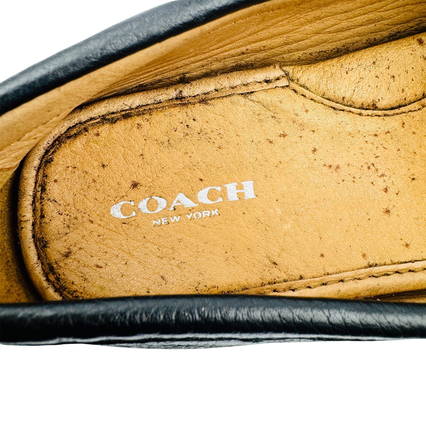 Coach Amber Black Leather Mocassins (Size 37.5/38) - A00276