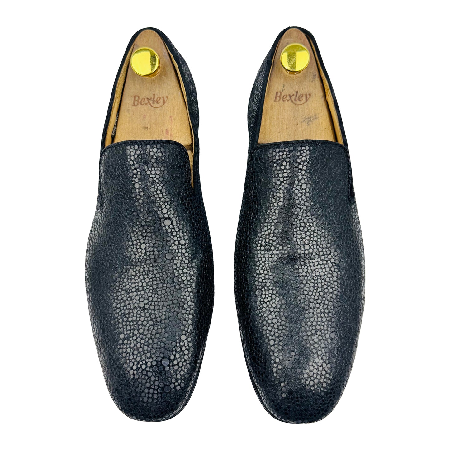 Christian Louboutin Men's Black Textured Leather Loafers (Size 43)