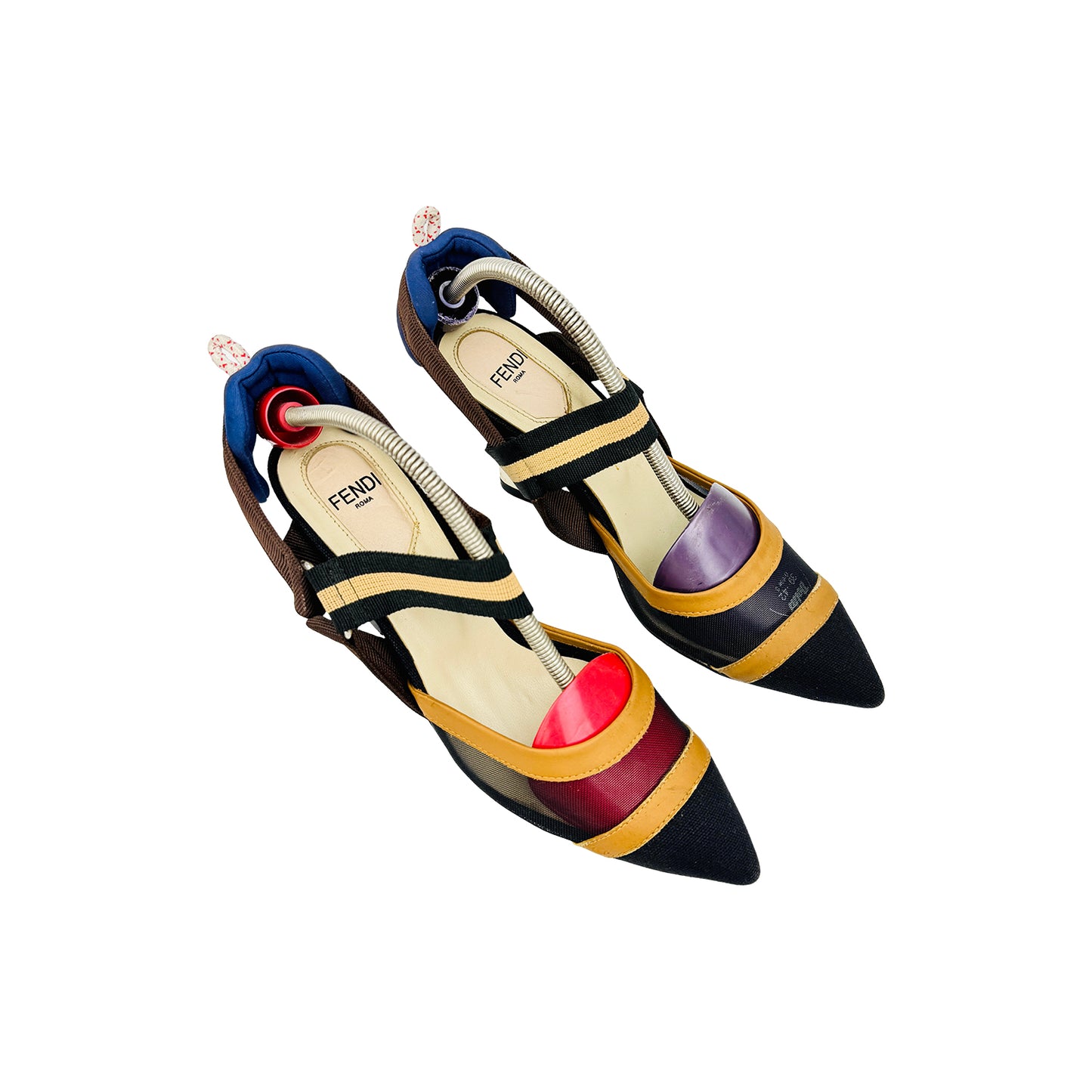 Fendi Collibri Black Slingback Heels (Size 38)