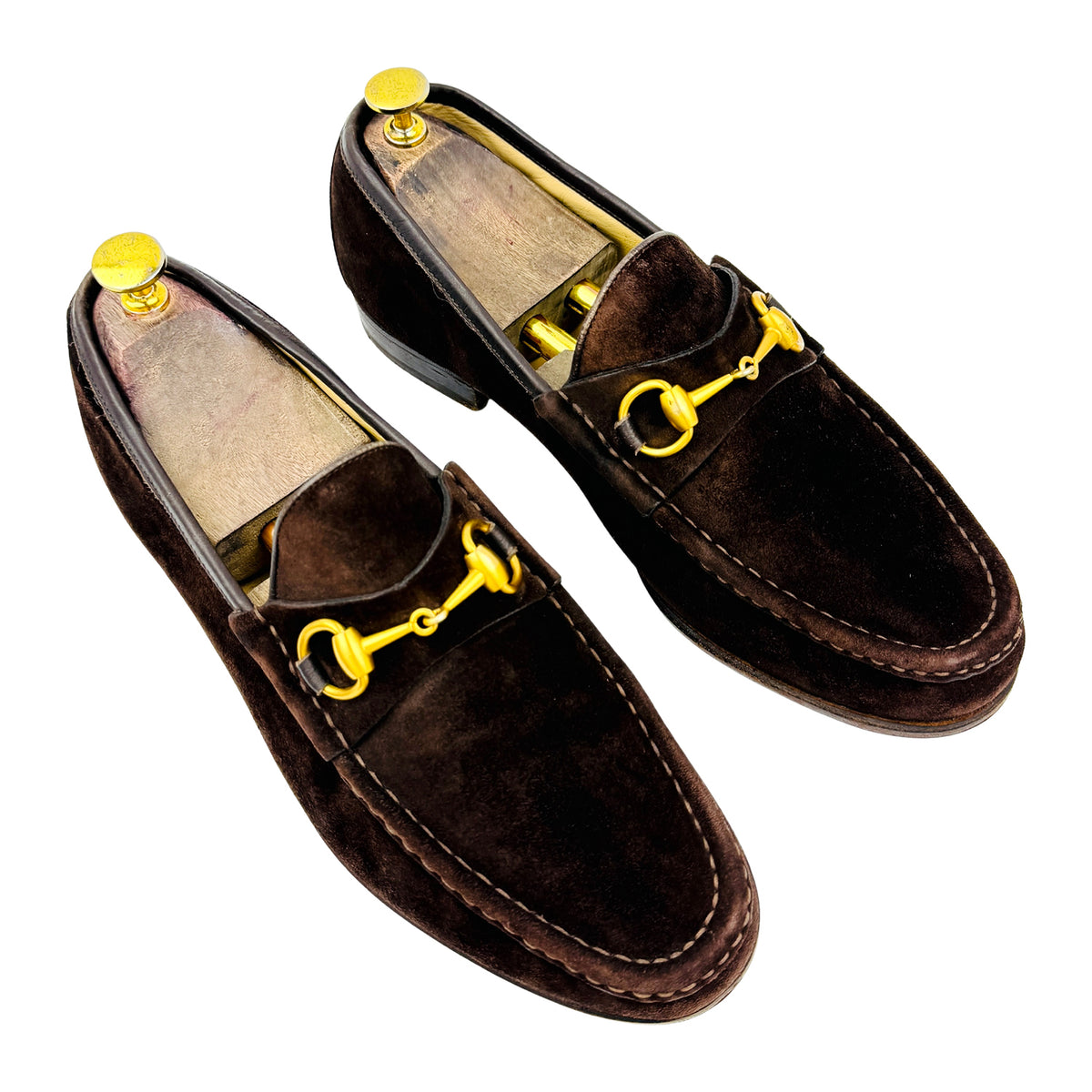 Gucci Dark Brown Suede Horsebit Loafers (Size 43.5)