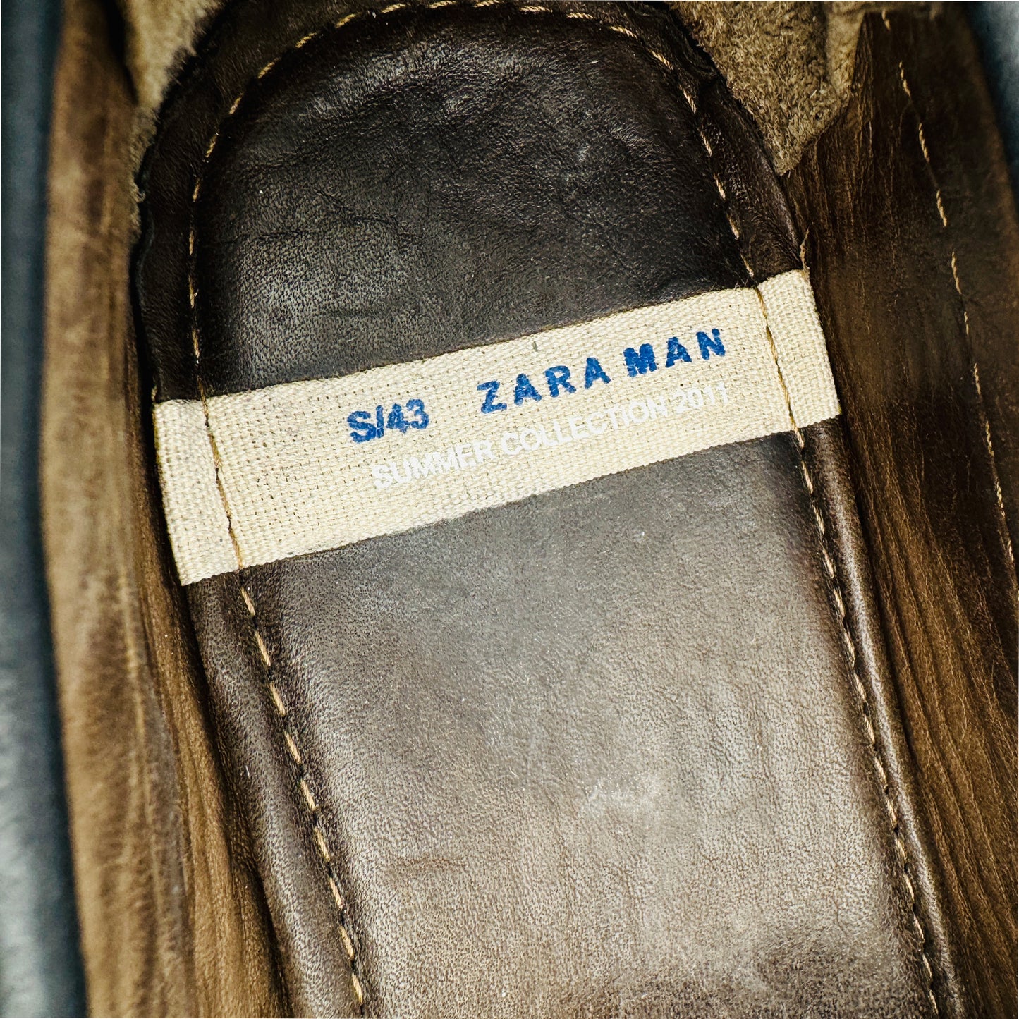Zara Men's Black Leather Skull Detail Loafers (Size 43)