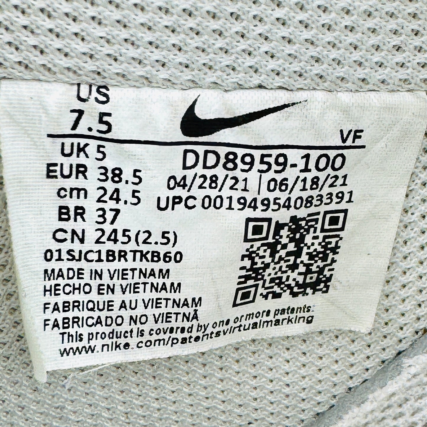 Nike Air Force 1 '07 Sneakers (Size 38.5) - DD8959-100