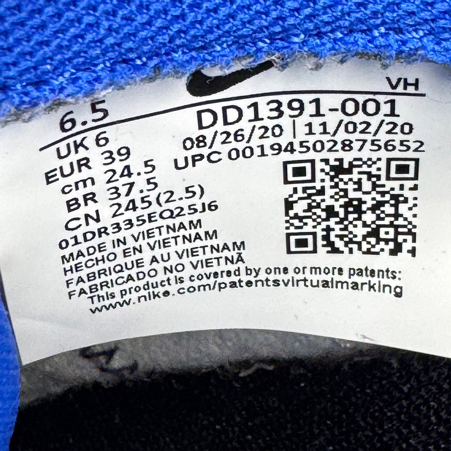 Nike Dunk Low Retro 'Hyper Cobalt' Sneakers (Size 39) - DD1391-001