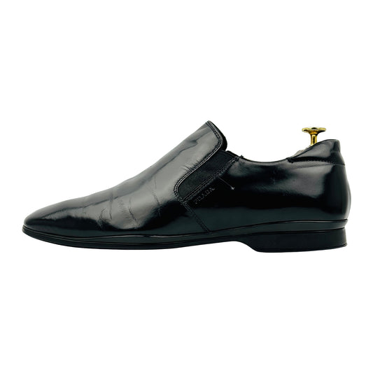 Prada Men's Black Leather Dress Shoes (Size 41.5/42)