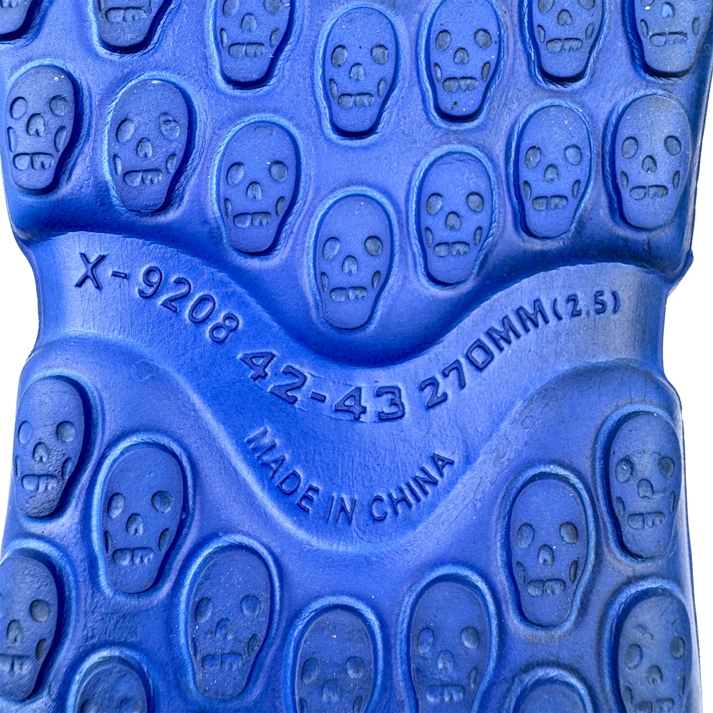 North Royal Draven Skull Blue Slides (Size 42.5)