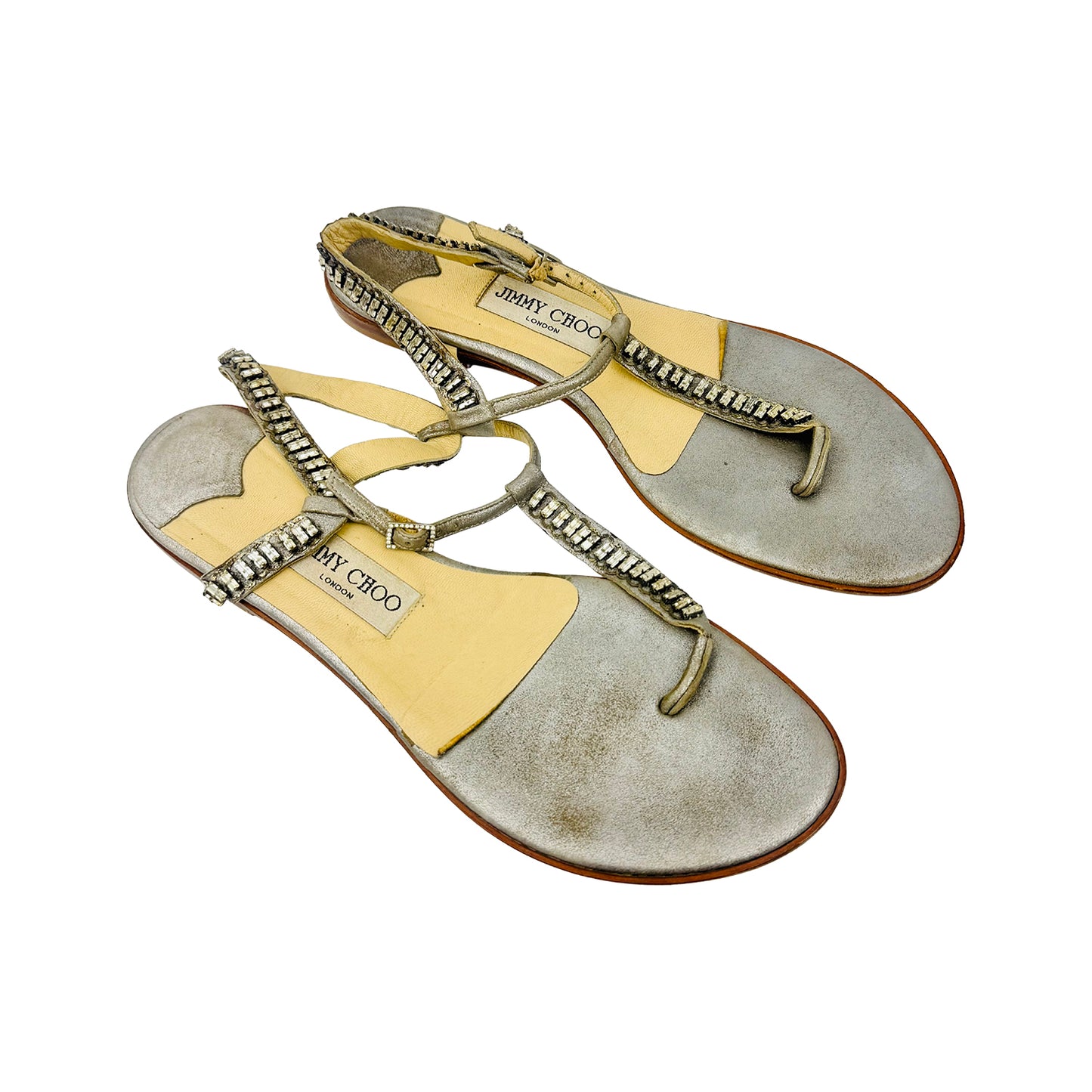 Jimmy Choo Women's Metallic Leather Sandals (Size 39.5)