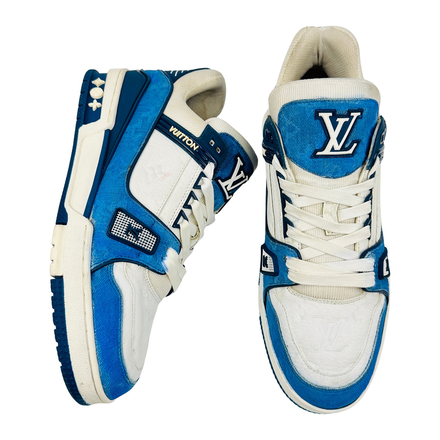 Louis Vuitton Men's LV Trainer Blue Sneakers (Size 41/41.5)