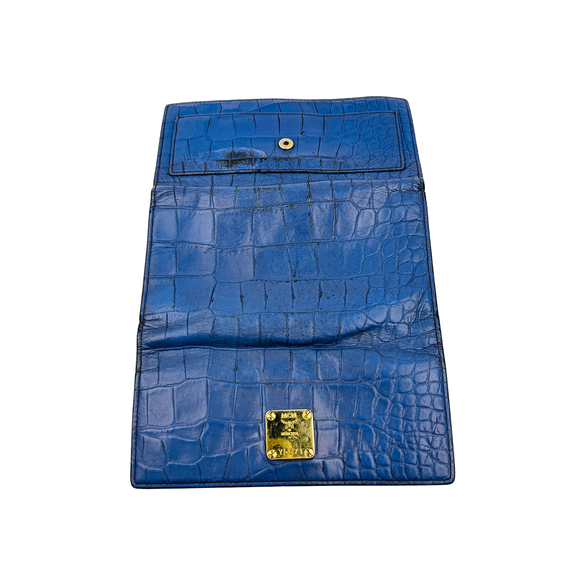 MCM Crocodile-Embossed Leather Long Trifold Wallet