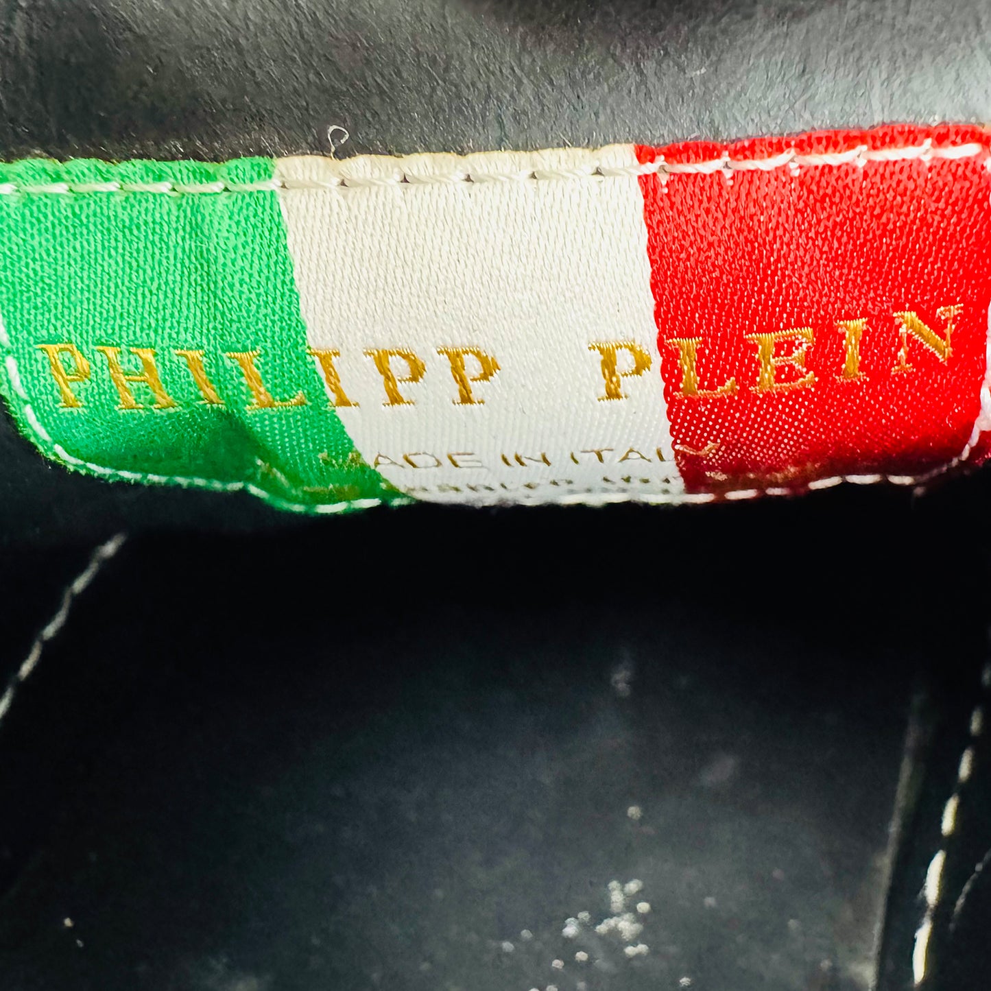 Philipp Plein Casper Python-Embossed Leather Shoes (Size 42.5)