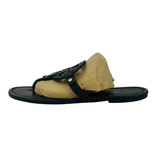 Tory Burch Miller Black Leather Sandal Slides (Size 38.5)