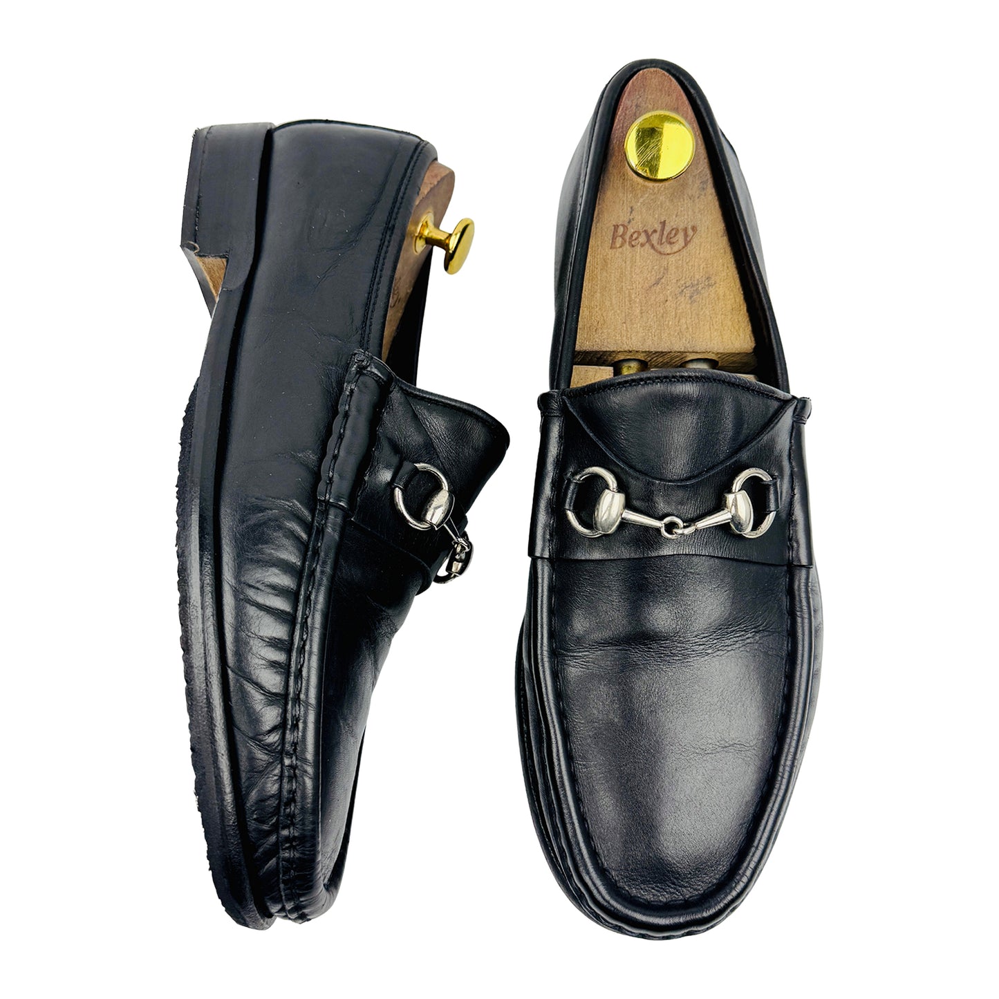 Gucci Men's Black Leather Horsebit Loafers (Size 43)