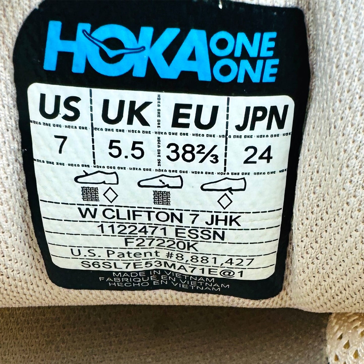Hoka Clifton 7 'Shifting Sand' Shoes (Size 38.5) - 1122471 ESSN
