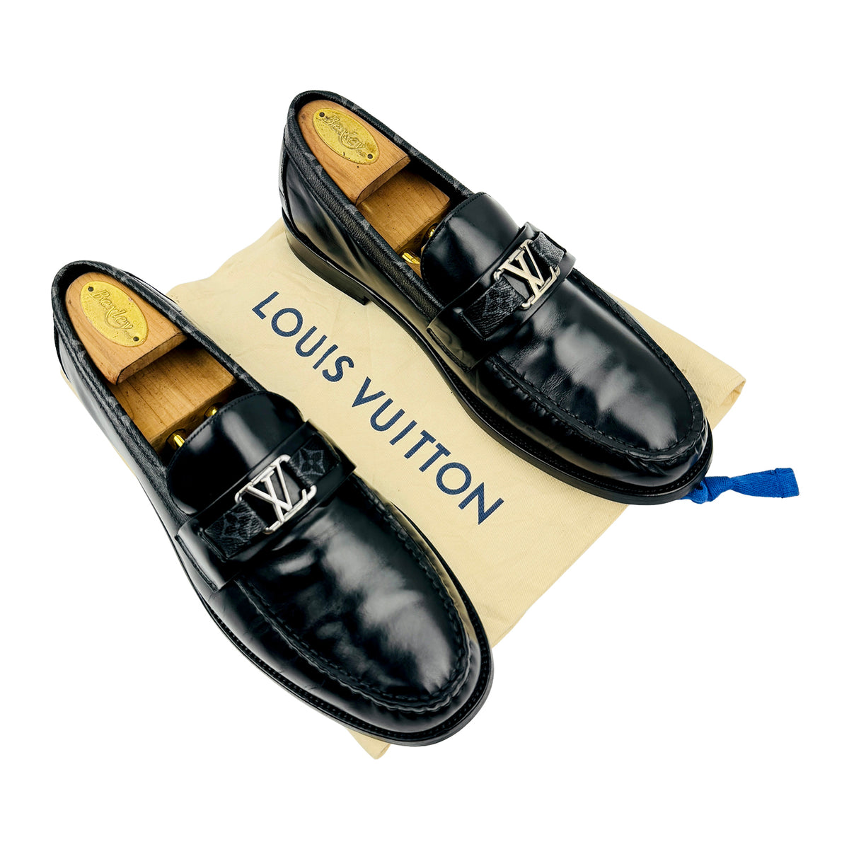 Louis Vuitton Major 'LV Initials' Black Loafers (Size 44)