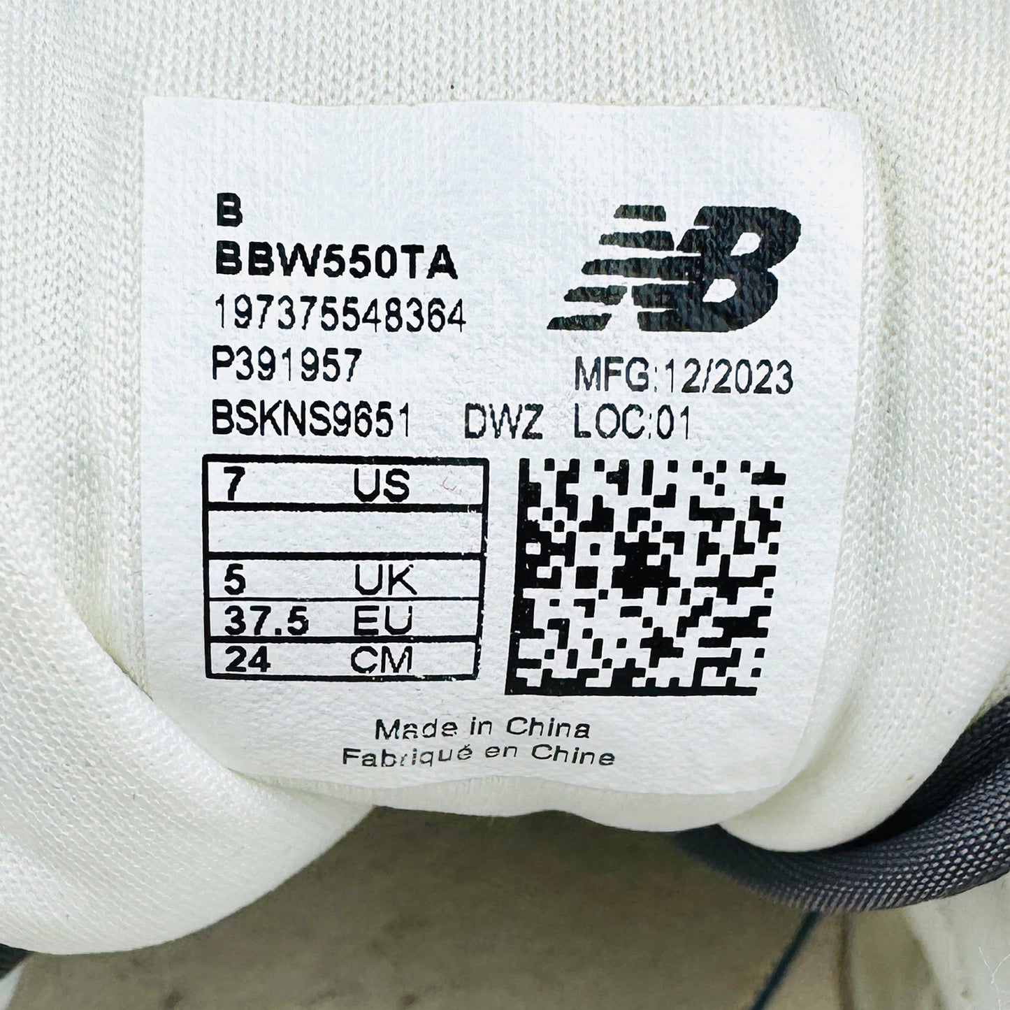 New Balance 550 'Sea Salt' Sneakers (Size 37.5) - BBW550TA