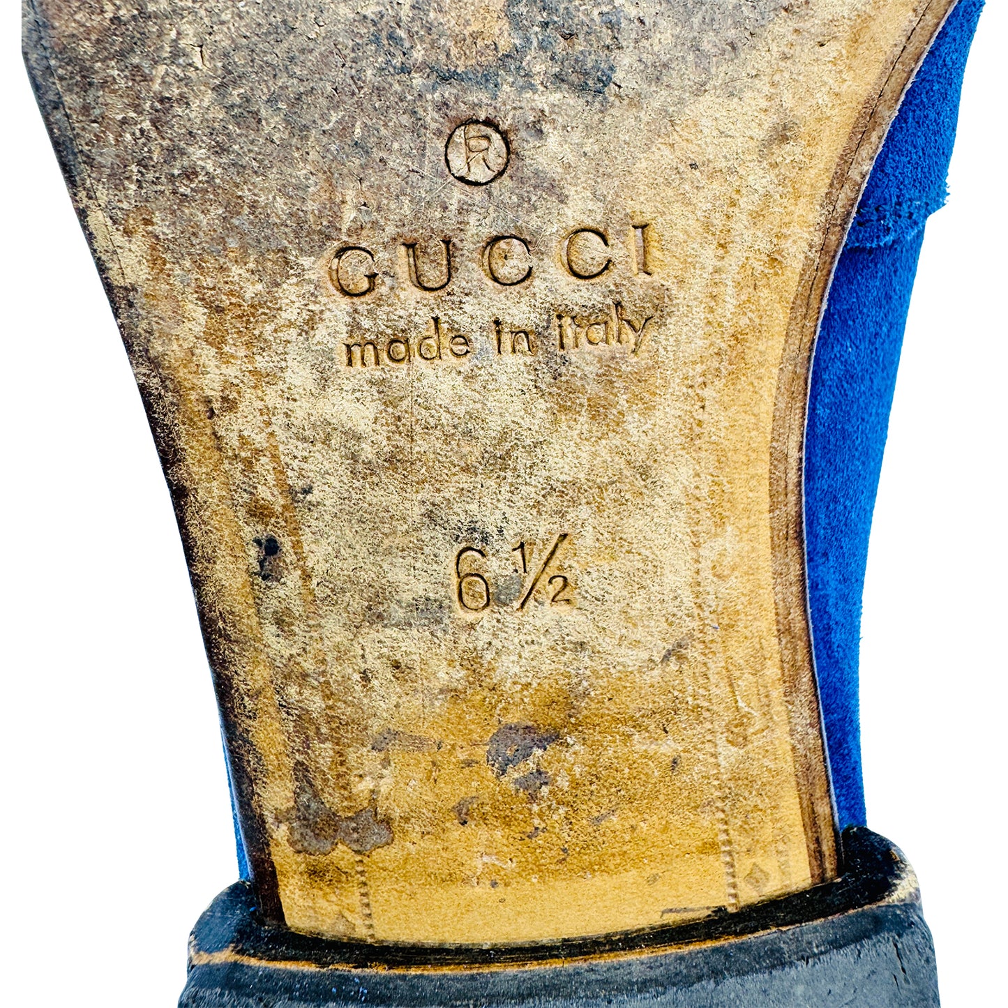 Gucci Men's Horsebit Blue Suede Loafers (Size 41/41.5)