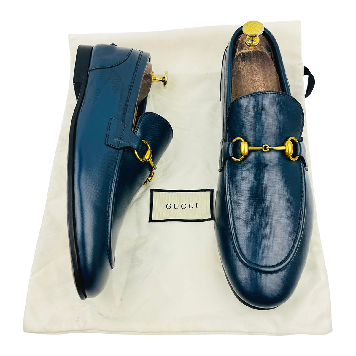 Gucci 1953 Dark Blue Leather Horsebit Loafers (Size 42) - 407318