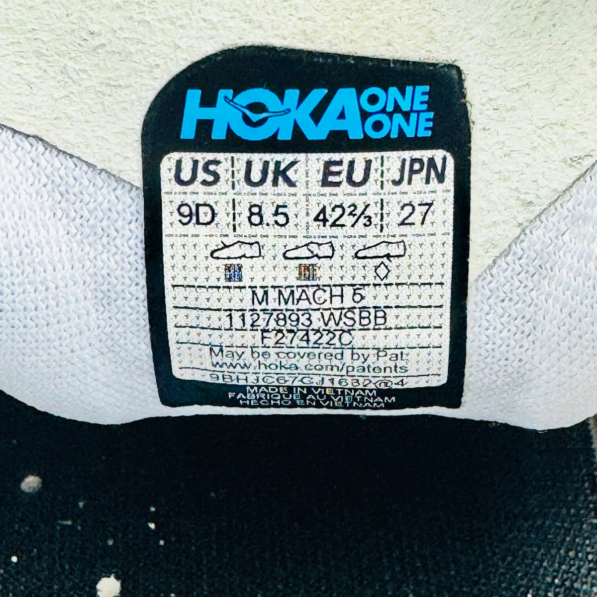 Hoka Mach 5 'White Scuba Blue' Shoes (Size 42.5) - 1127893-WSBB