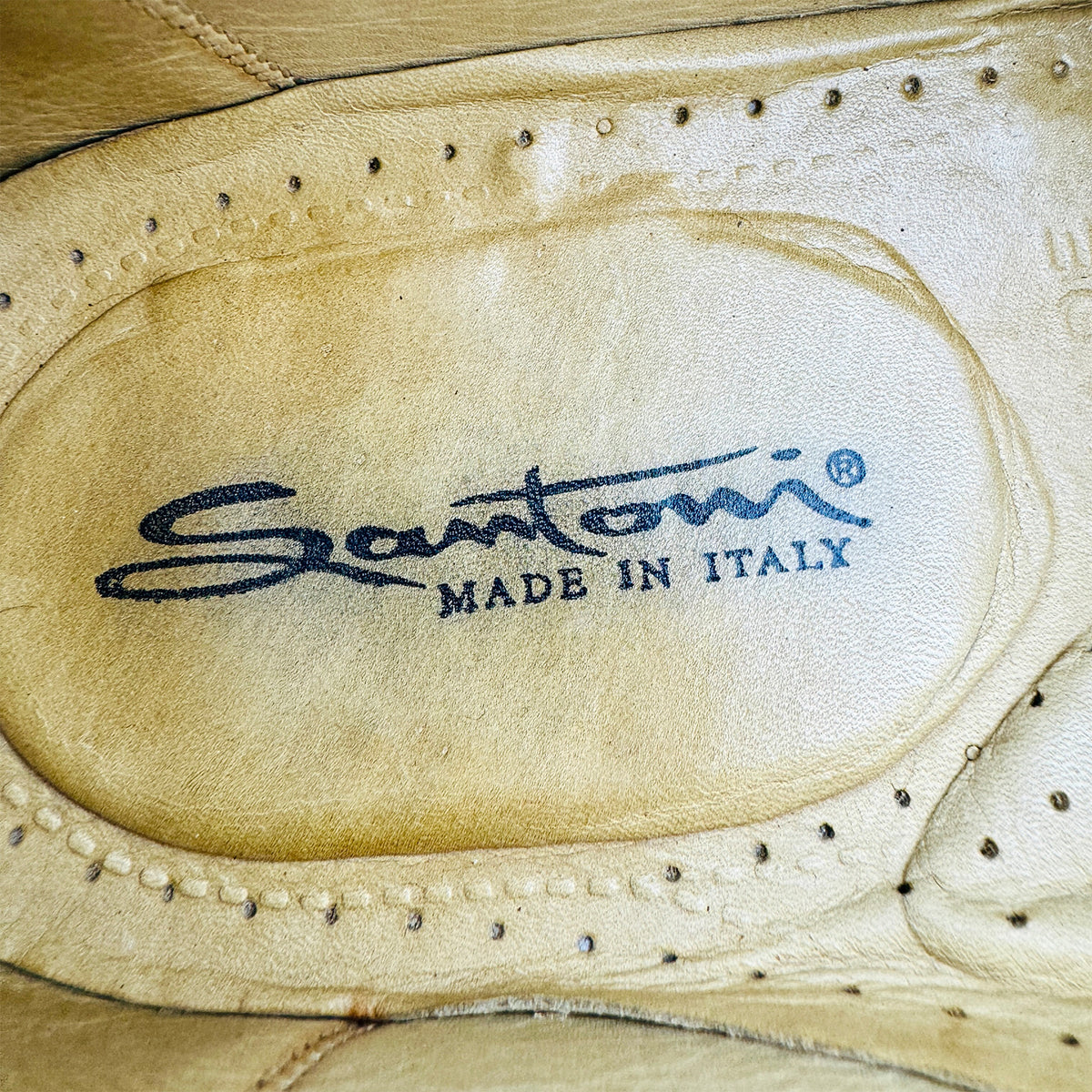 Santoni Cognac Brown Leather Tassel Loafers (Size 43)