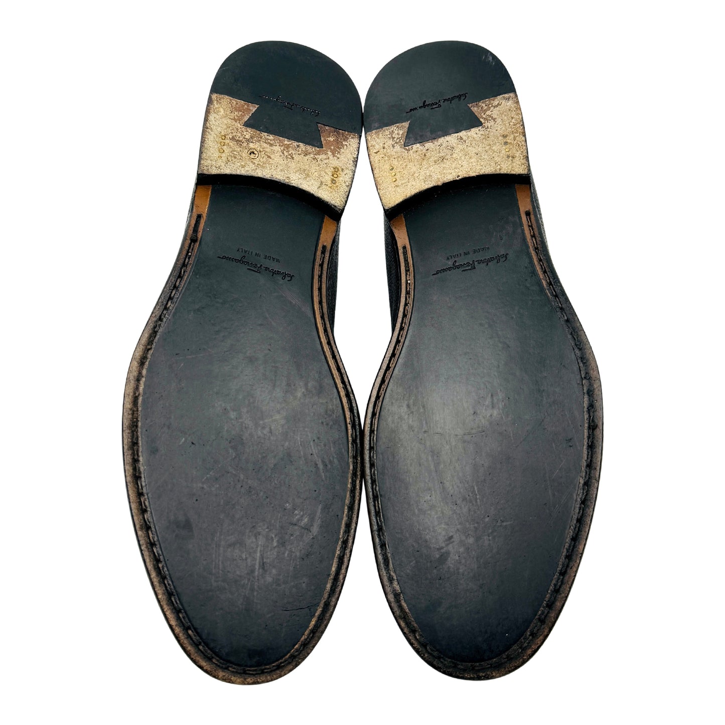 Salvatore Ferragamo Pebbled Leather Gancini Bit Loafers (Size 43)