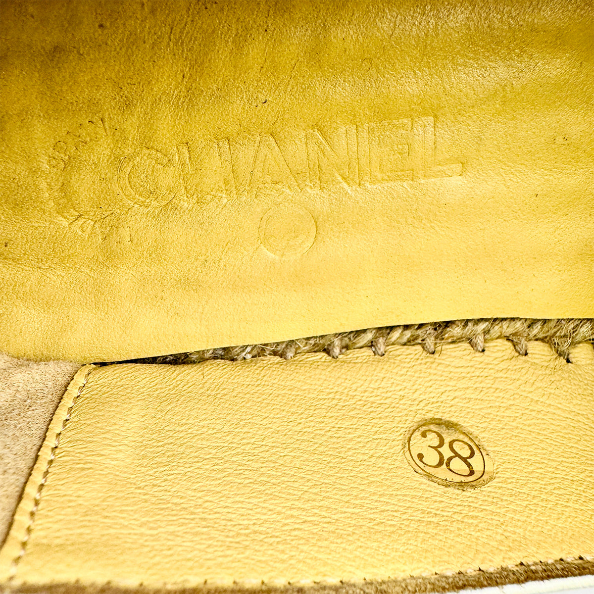 Chanel Lambskin Leather CC Espadrilles (Size 38)