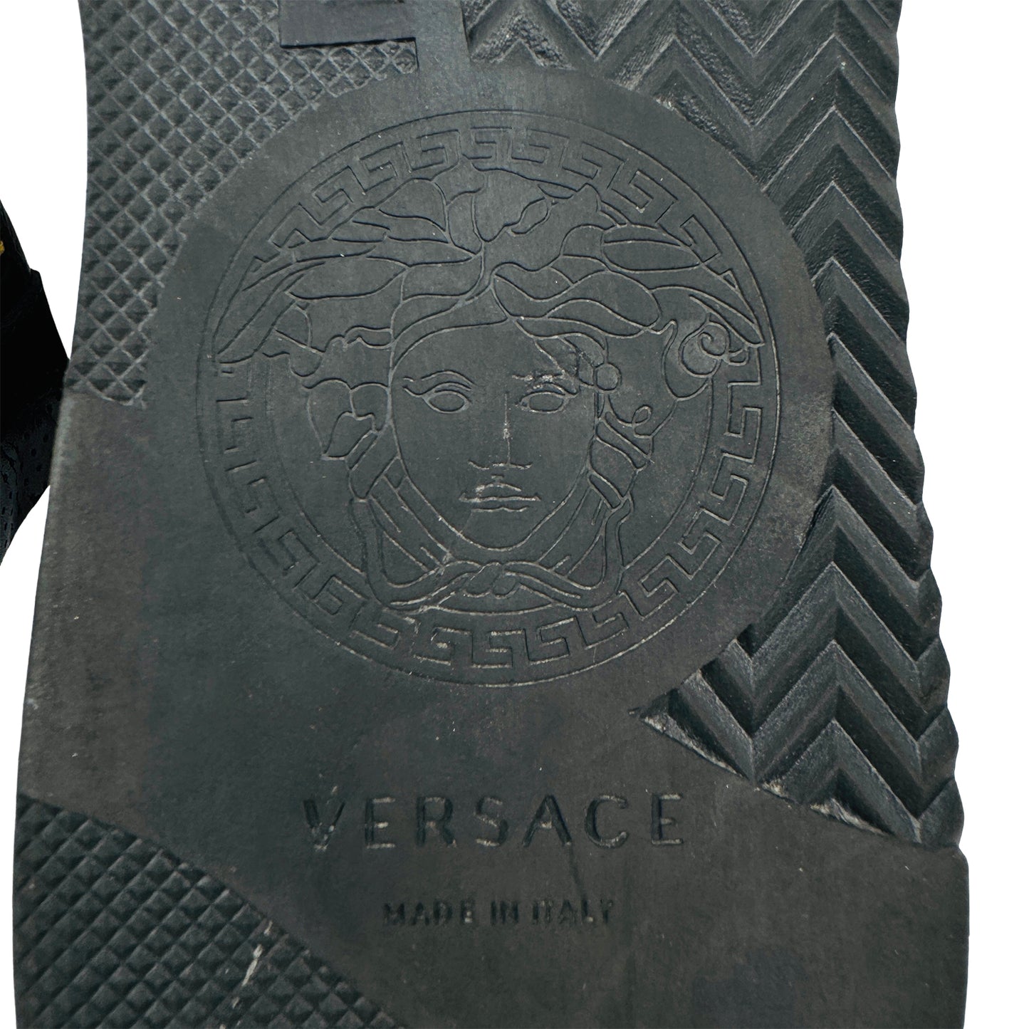 Versace Men's Greek Key Black Running Sneakers (Size 42.5)