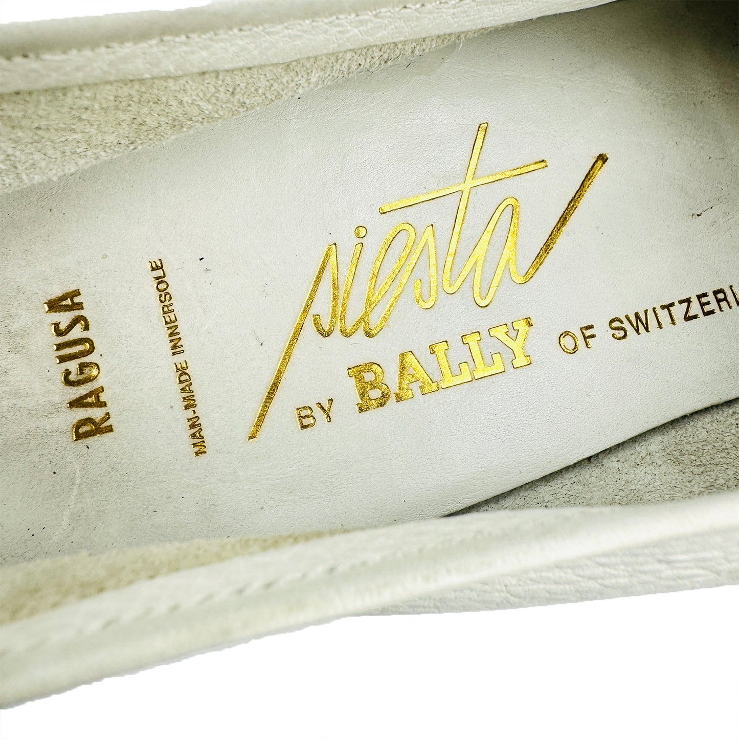 Bally Men's White Textured Leather Loafers (Size 42)
