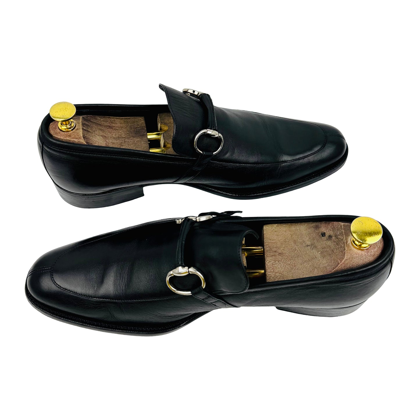 Gucci Men's Black Horsebit Loafers (Size 43/43.5) - 114418
