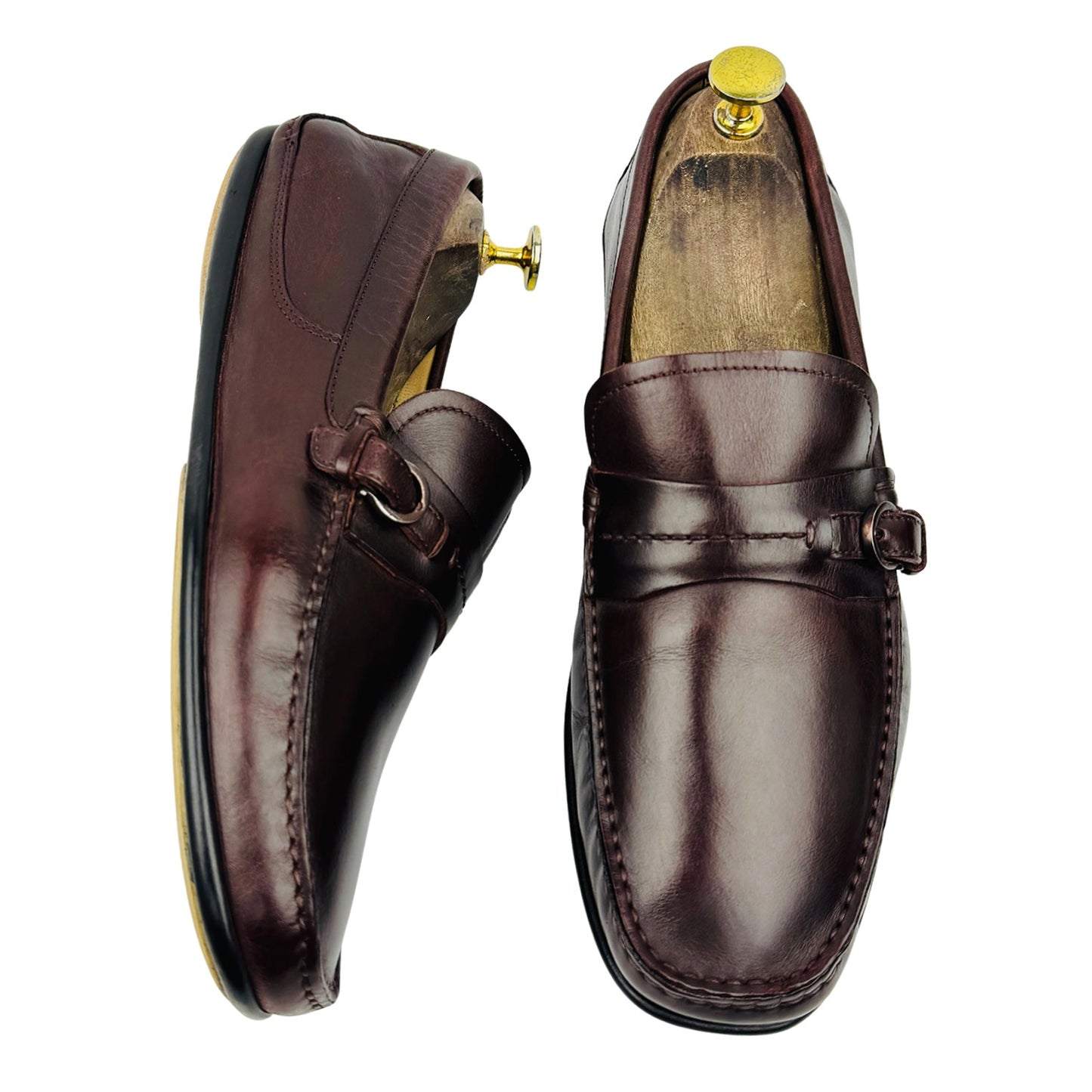 Salvatore Ferragamo Dark Brown Buckle Loafers (Size 41/41.5)