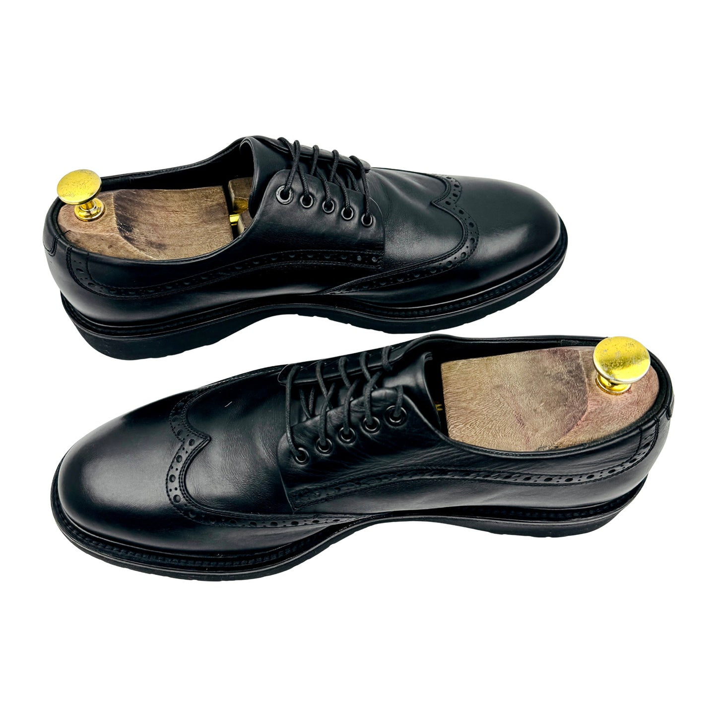 Salvatore Ferragamo Black Wingtip Derby Shoes (Size 42.5)