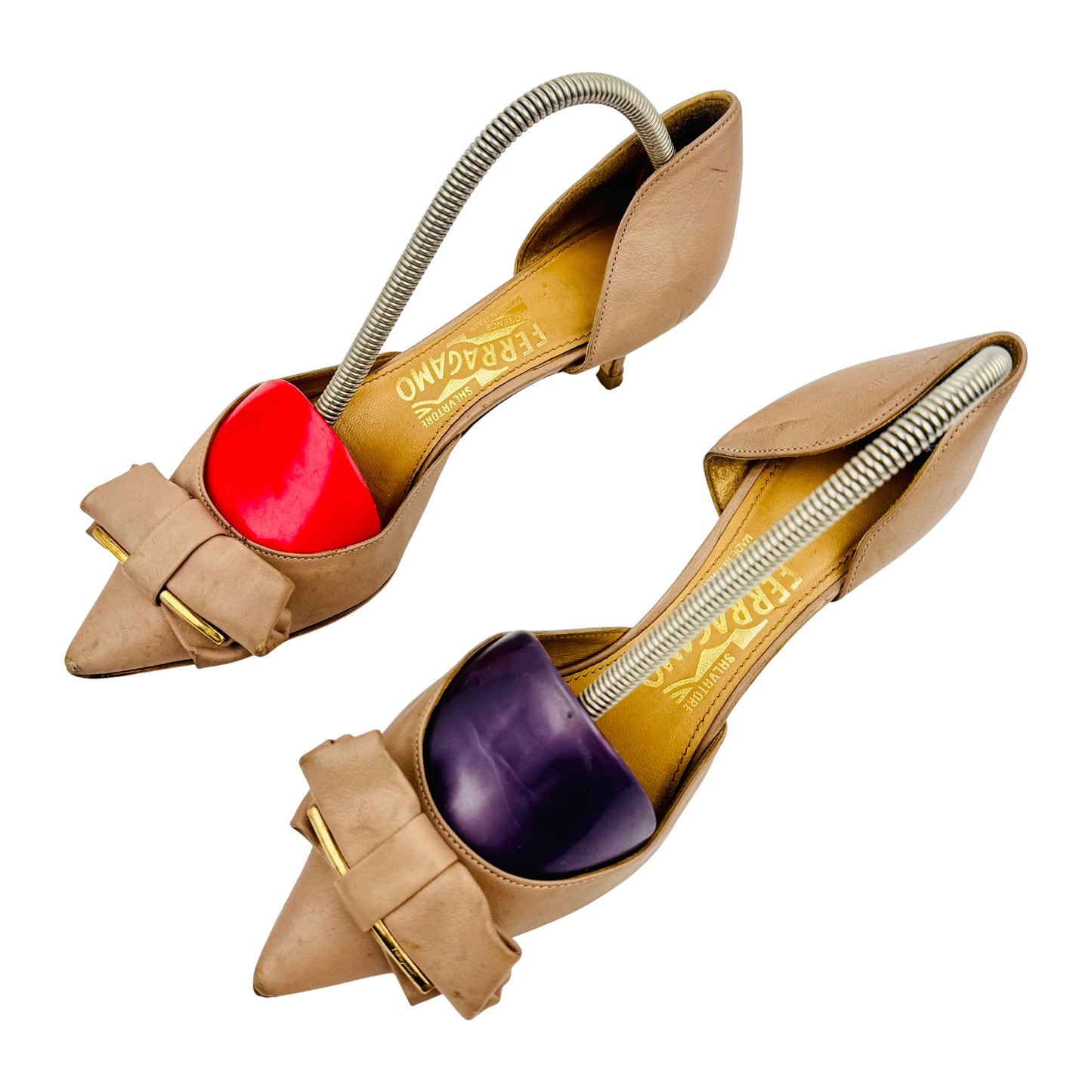Salvatore Ferragamo 'Nude' Vara Bow Pumps (Size 38/38.5)