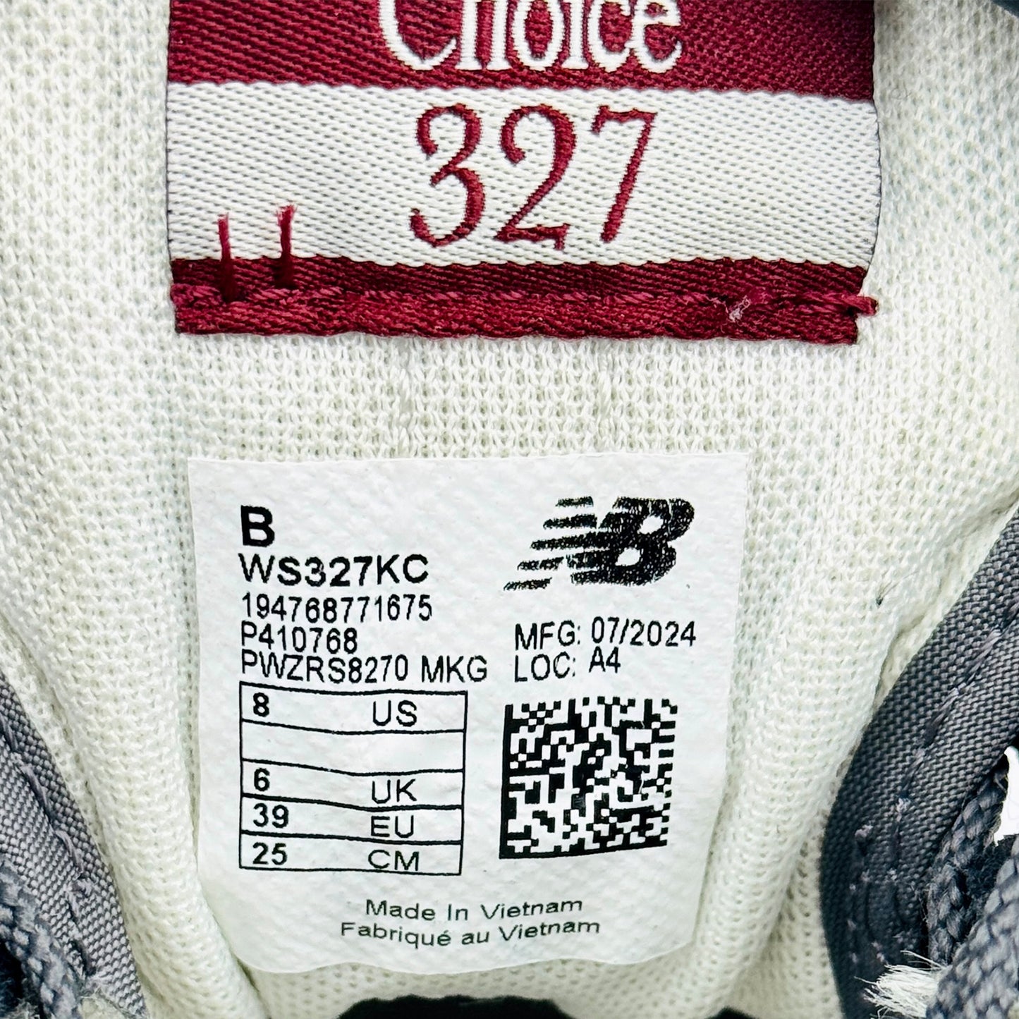 New Balance 327 'Black White' Sneakers (Size 39) - WS327KC