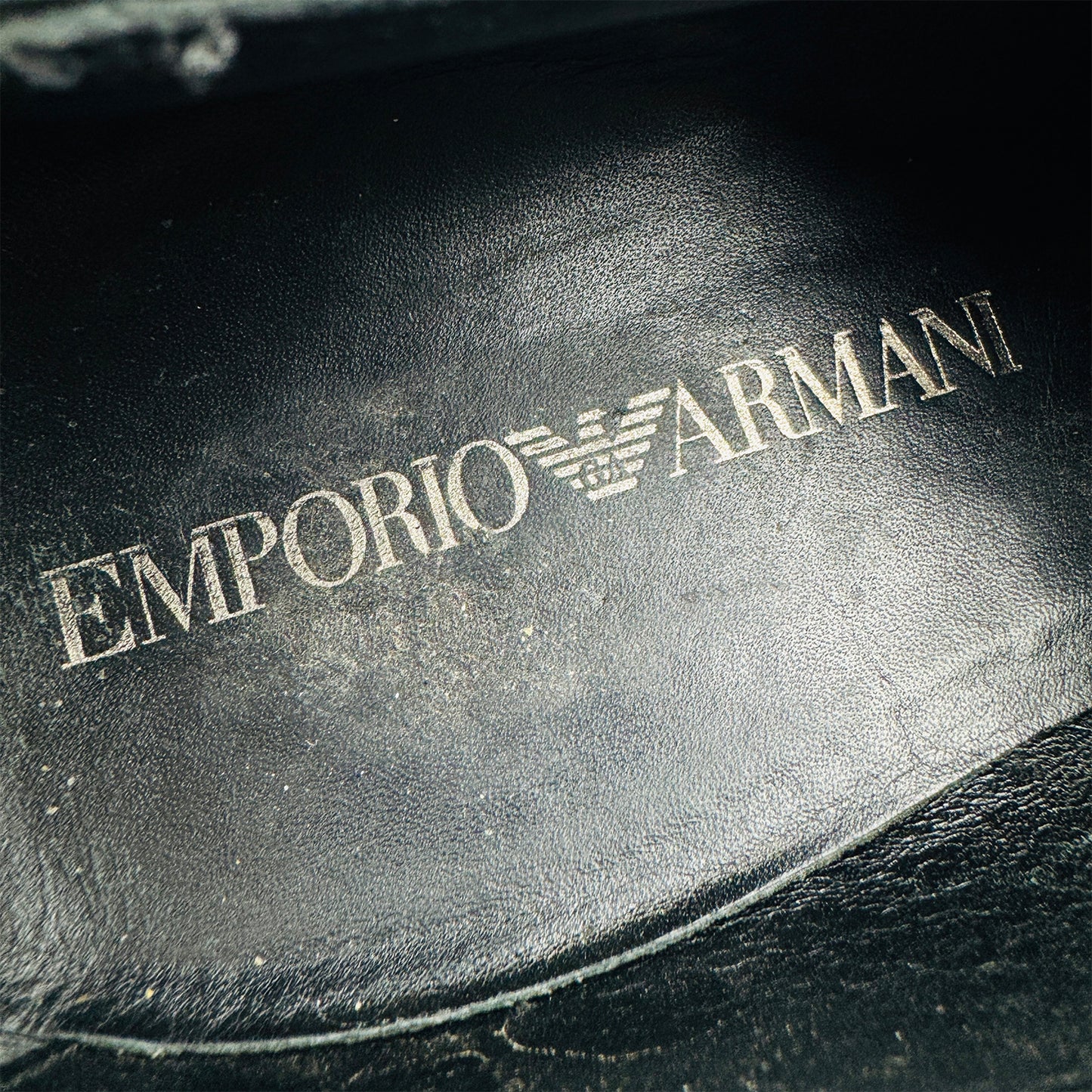 Emporio Armani Black Leather Single Monk Strap Shoes (Size 44)