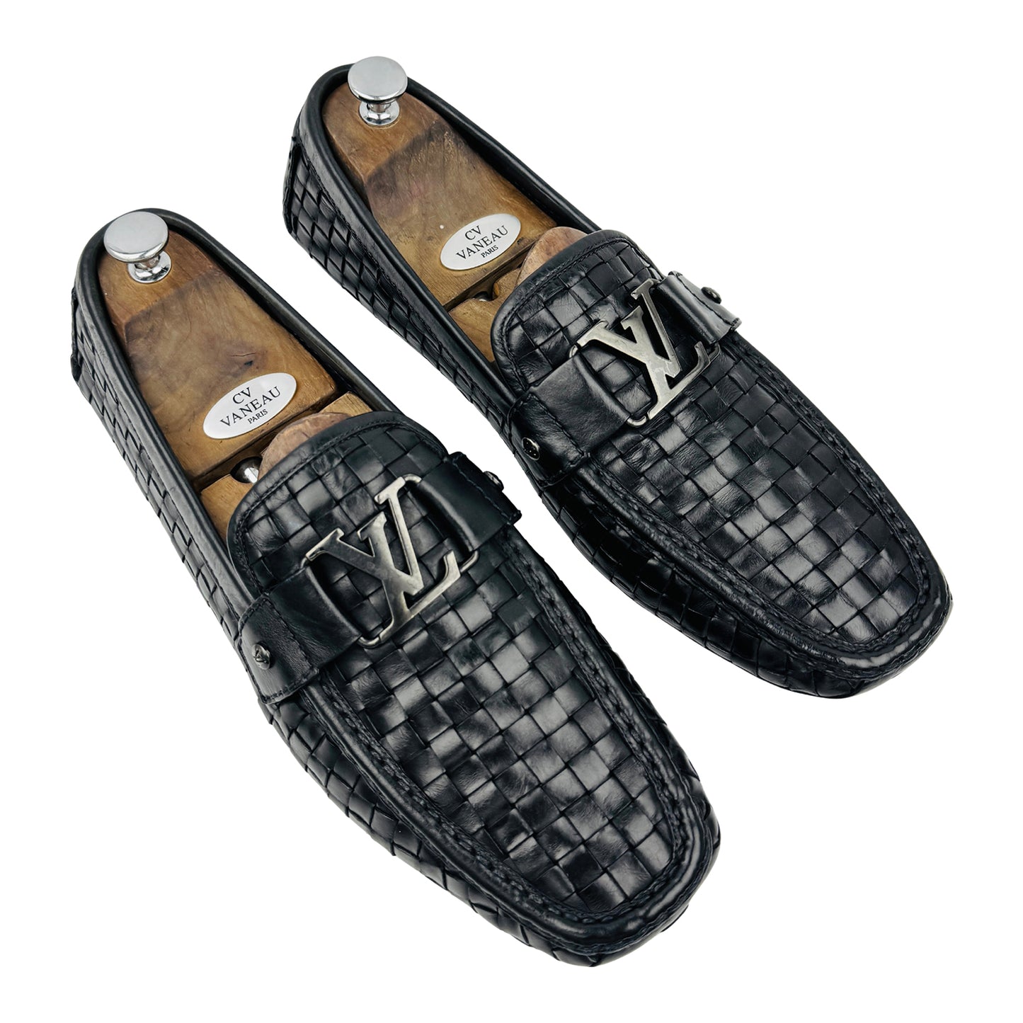 Louis Vuitton Monte Carlo Black Woven Leather Loafers (Size 45/45.5)