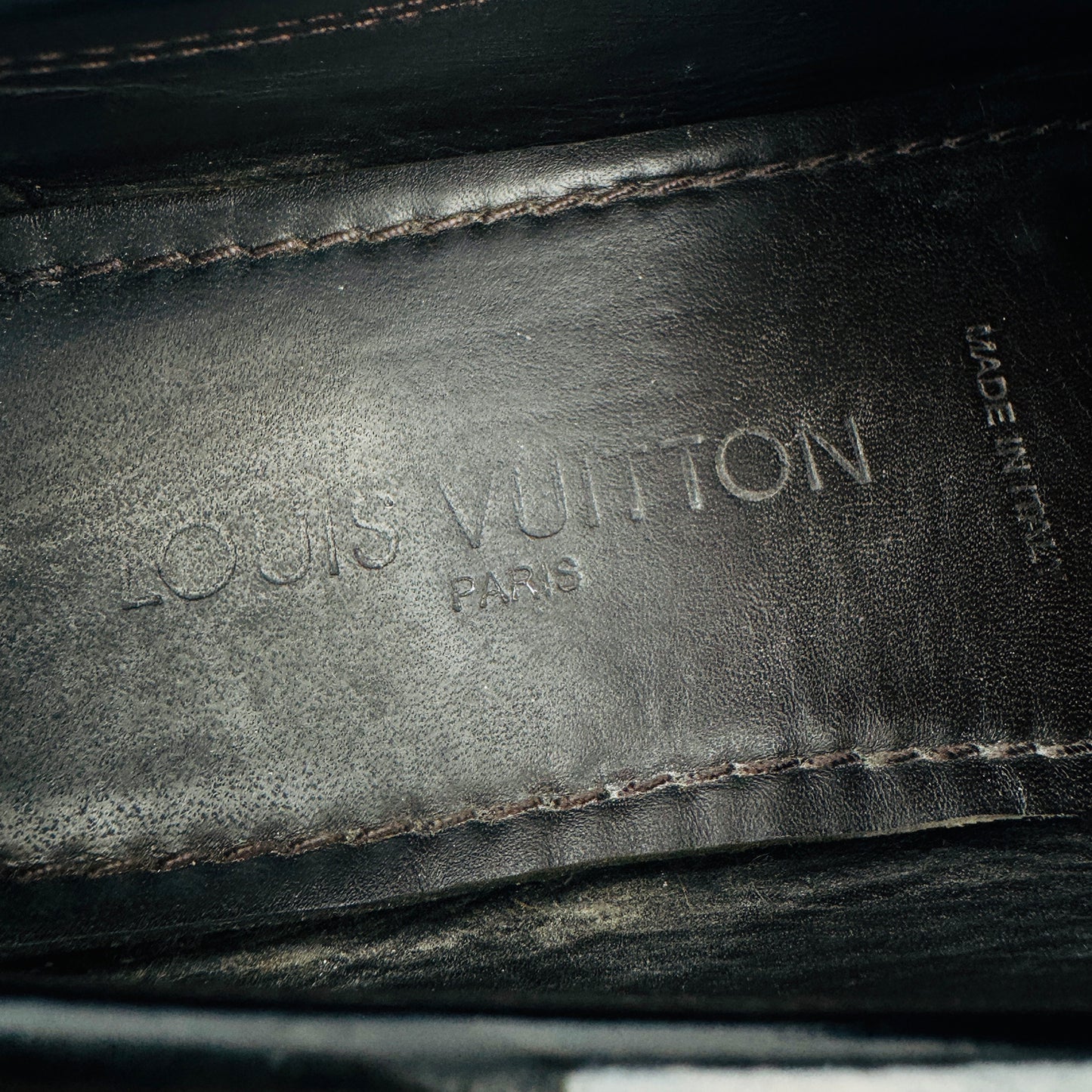 Louis Vuitton Men's Black Leather Loafers (Size 41)