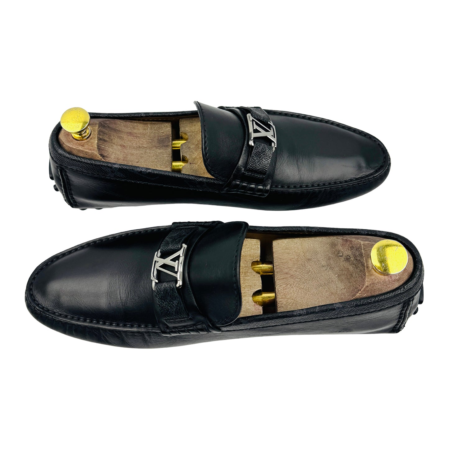 Louis Vuitton Men's Black Leather Driving Loafers (Size 42.5)